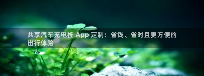 威廉希尔开盘：共享汽车充电桩 App 定制：省钱、省时且更方便的
出行体验