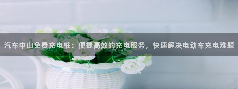 意甲的威廉希尔研究：汽车中山免费充电桩：便捷高效的充电服务，快速解决电动车充电难题