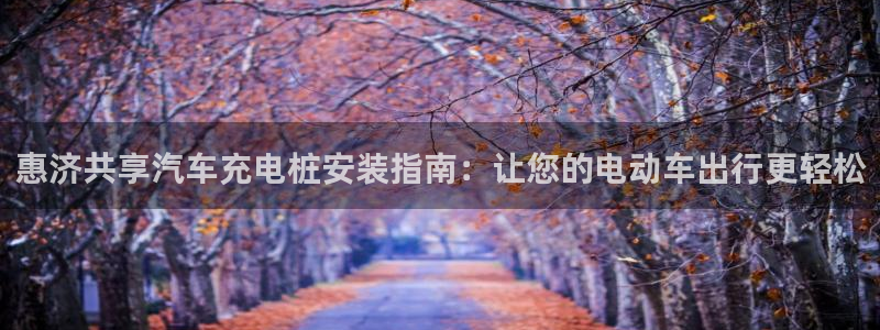 威廉希尔的分析方法：惠济共享汽车充电桩安装指南：让您的电动车出行更轻松